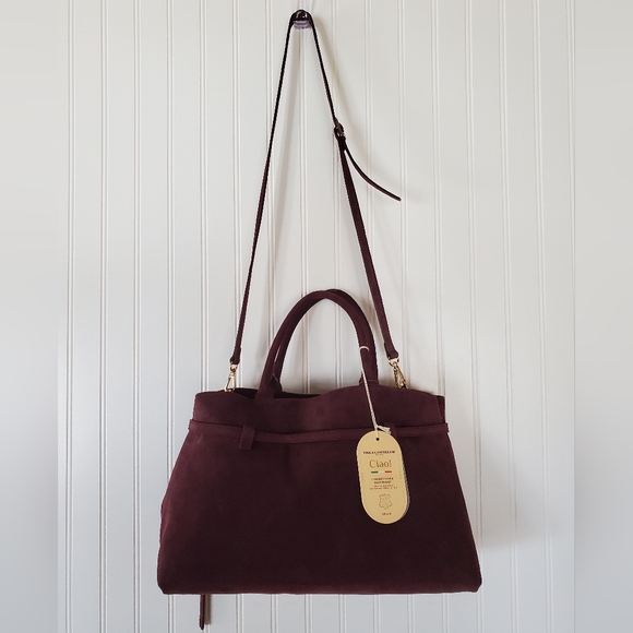 Viola Castellani Ciao! Suede Leather Bag NWT - Picture 3 of 13